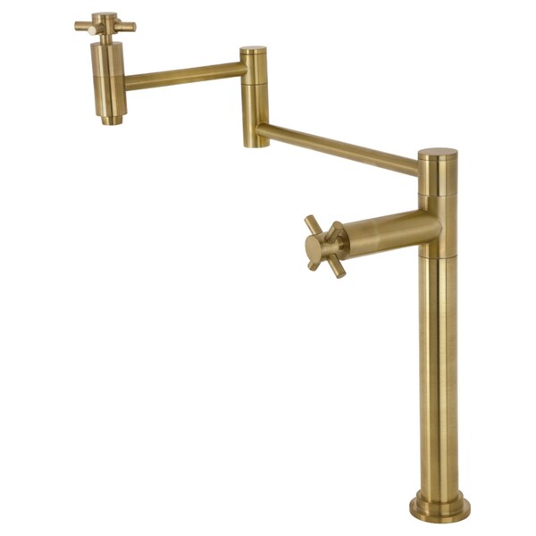 Deck Mount Pot Filler, Brushed Brass